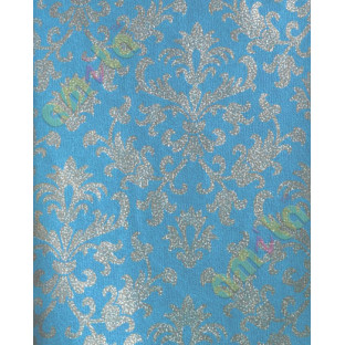 Blue brown damask home decor wallpaper for walls